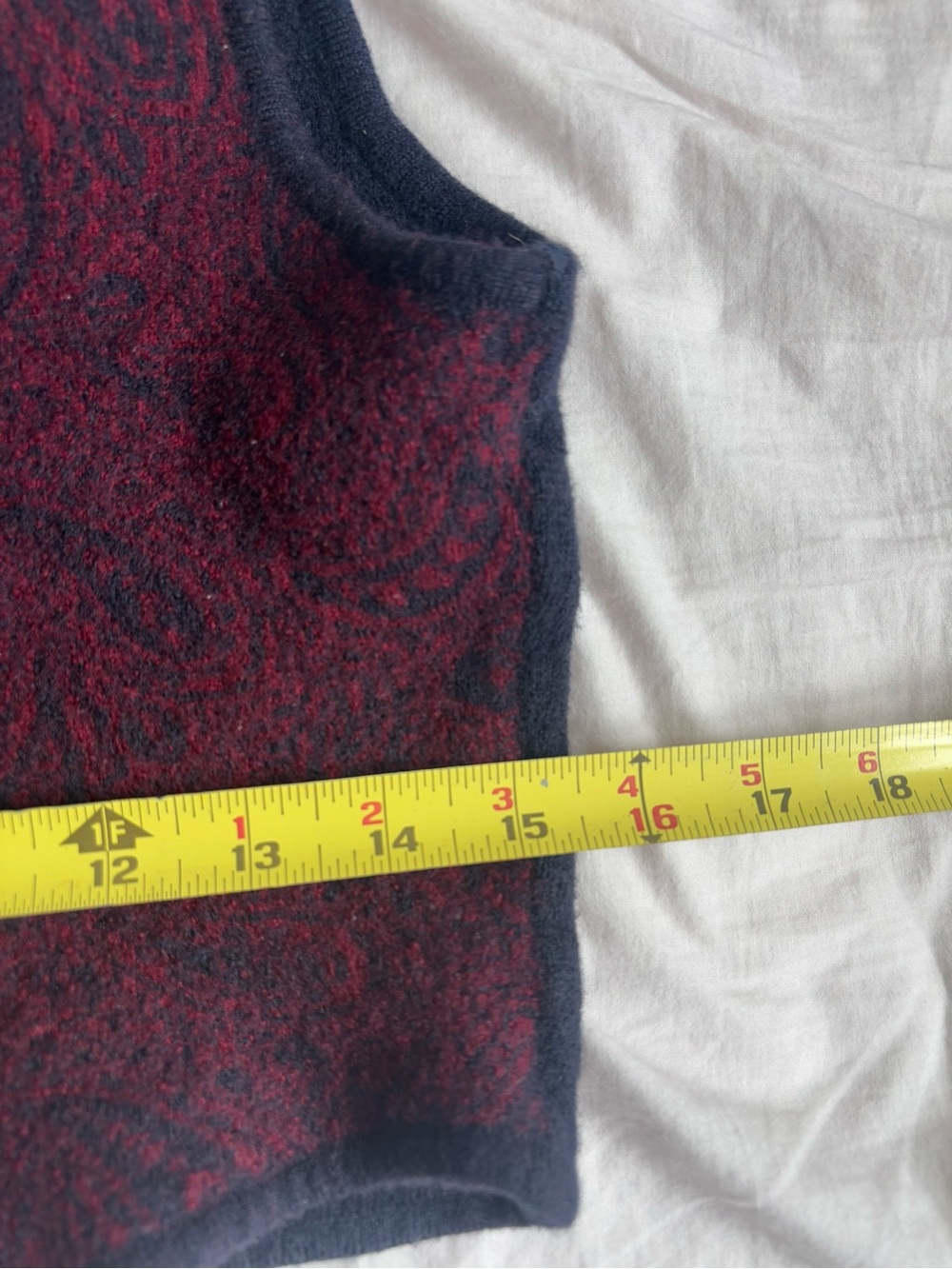 Talbots Burgundy and Black Paisley Wool Vest - Picture 4 of 5